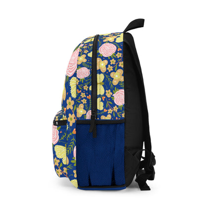 Blue and Yellow Butterfly Flower Backpack