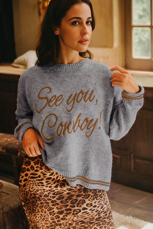 See You Cowboy Sweater For Trendy Style