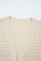 Smoke Gray Knit Open Front Cardigan