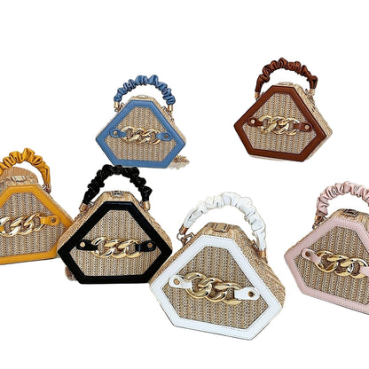 Close-Up of Ruched Strap on Satchel Bag