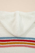 White Popcorn Sweater With Hood