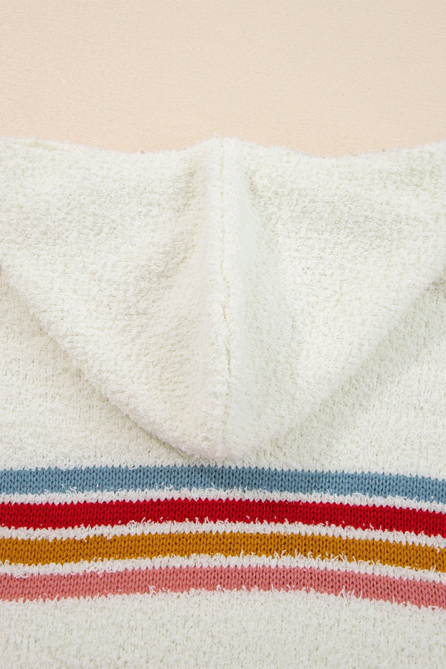 White Popcorn Sweater With Hood