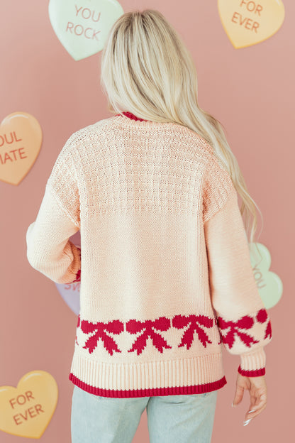 Dear-Lover Apricot Bow Cardigan For Cozy Style