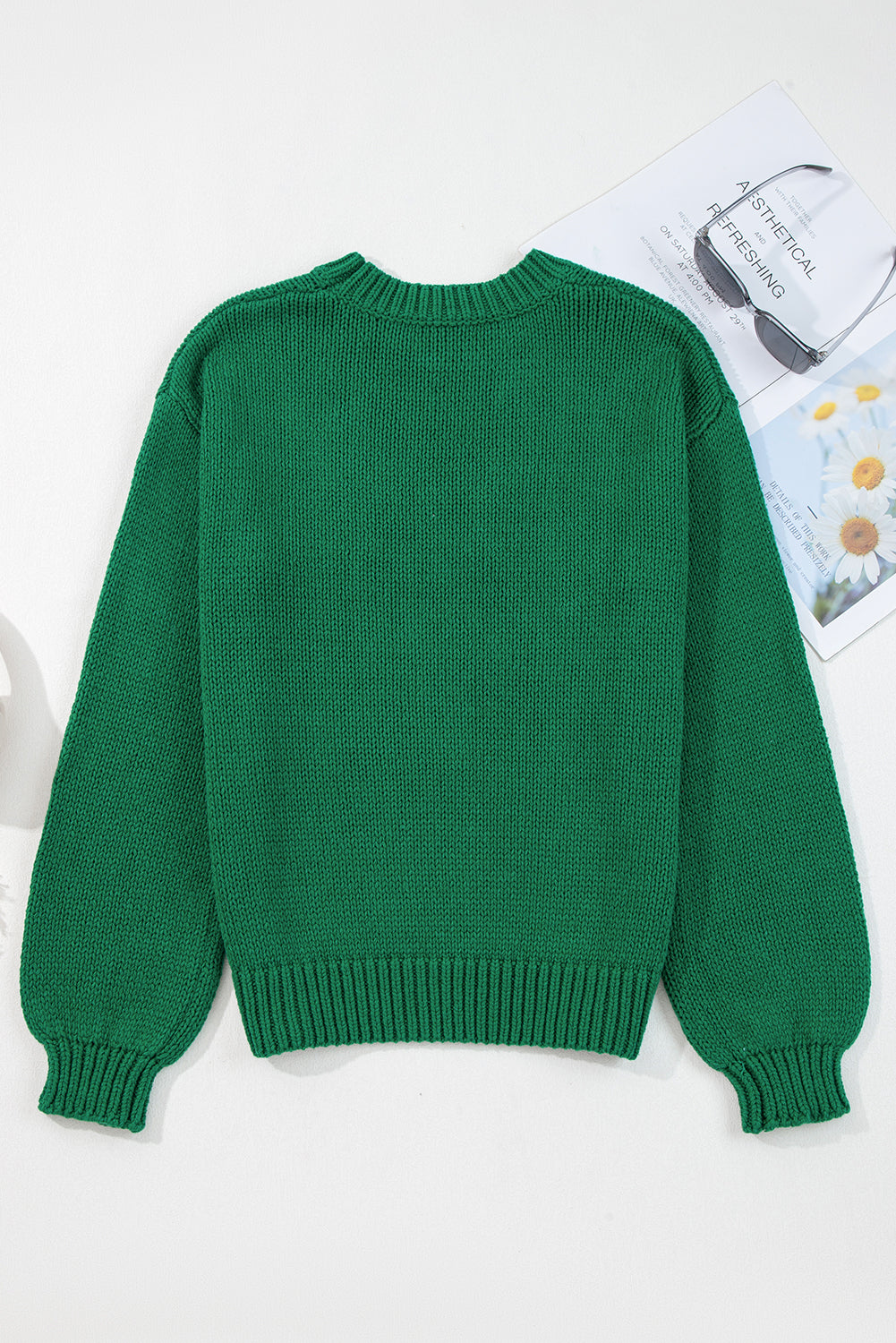 Evergreen Plaid Bow Christmas Sweater