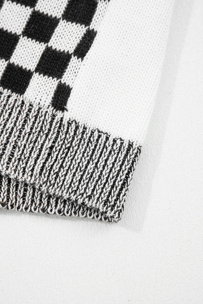 Black Checkered Cardigan For Trendy Style