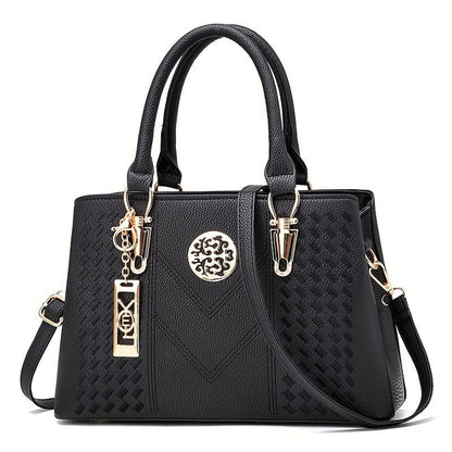 Chic Top Handle Satchel Bag - Stylish PU Handbag, Tote & Shoulder