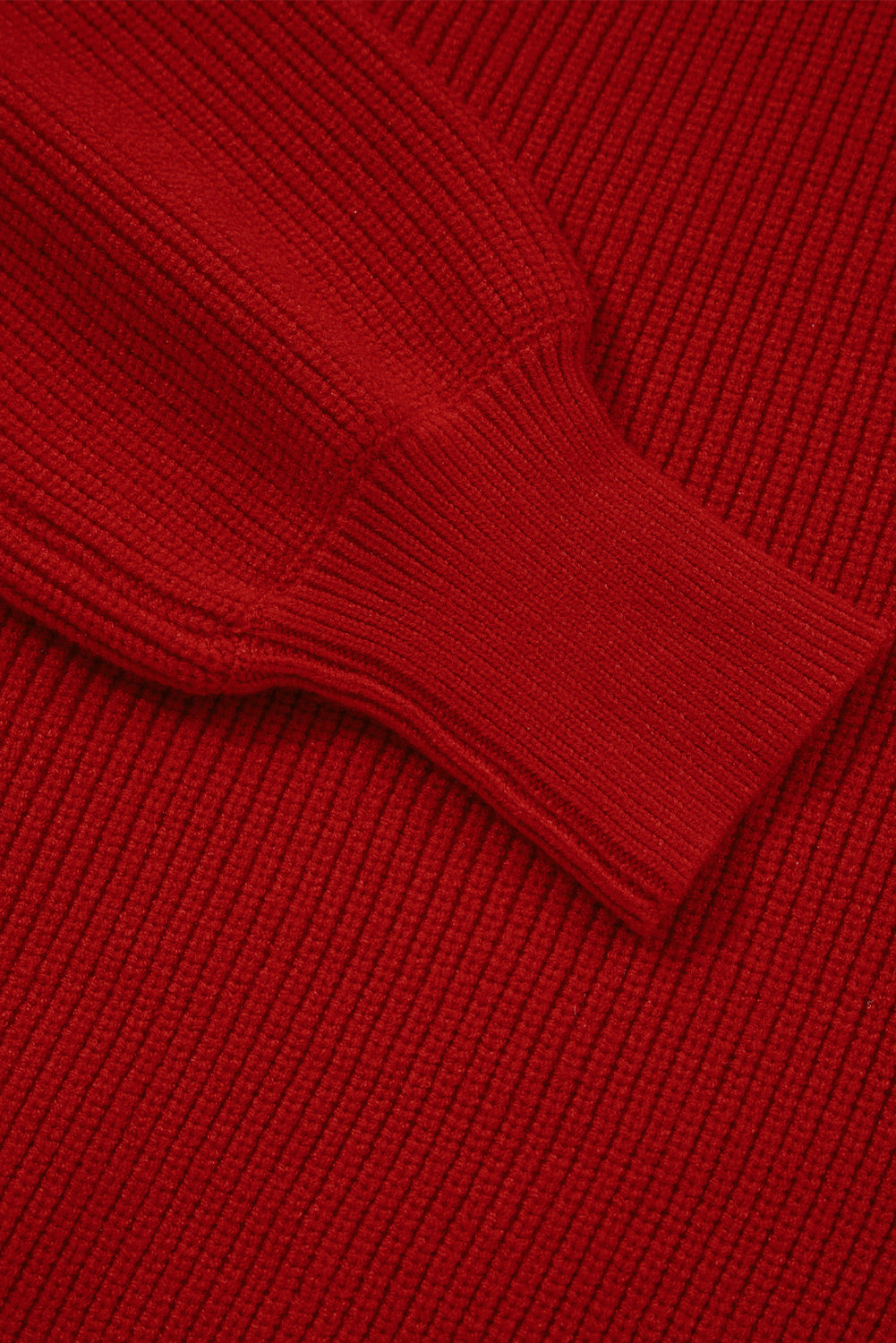 Red Lantern Sleeve Sweater With Bow Detail