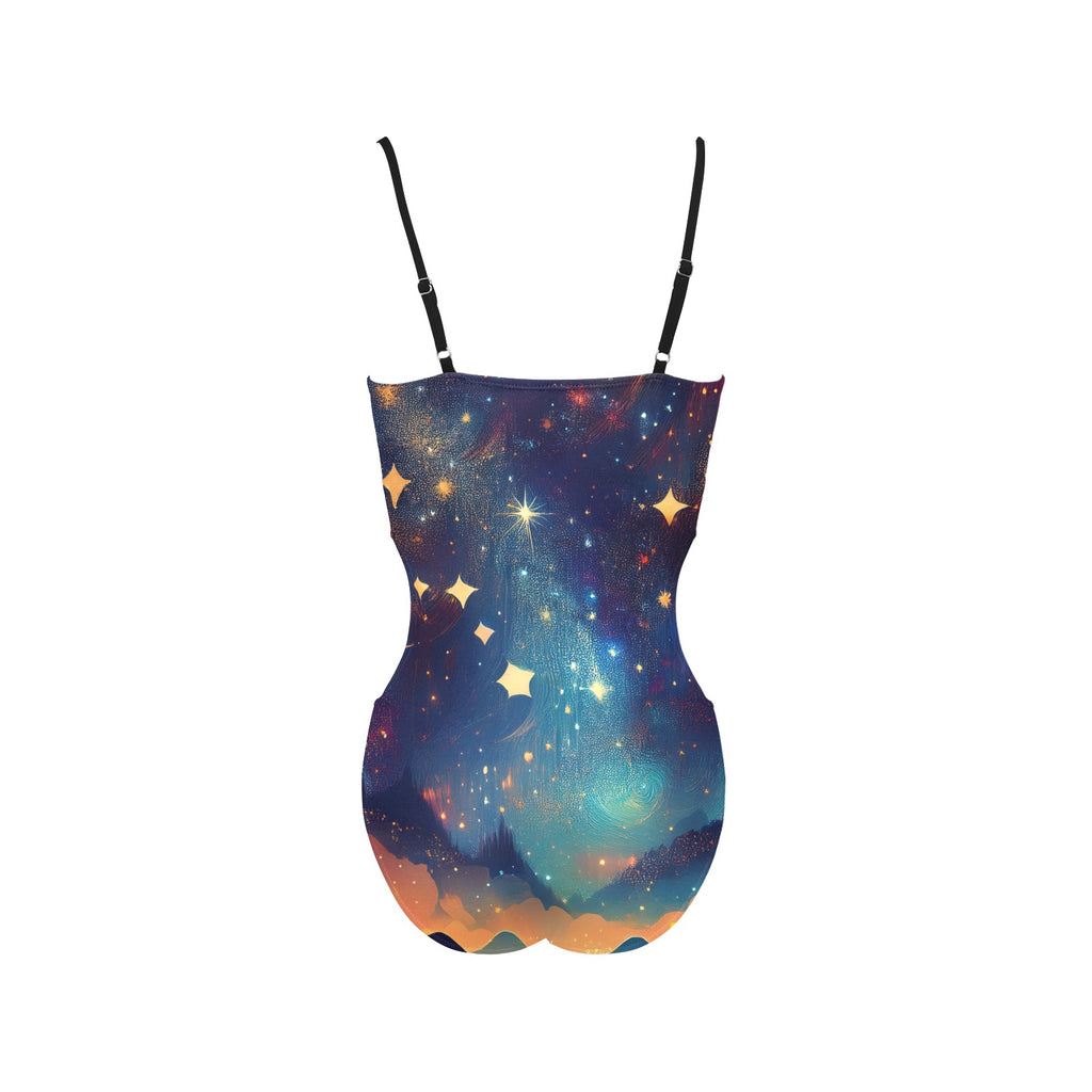 Traje de baño de una pieza con tirantes finos Starlit Night