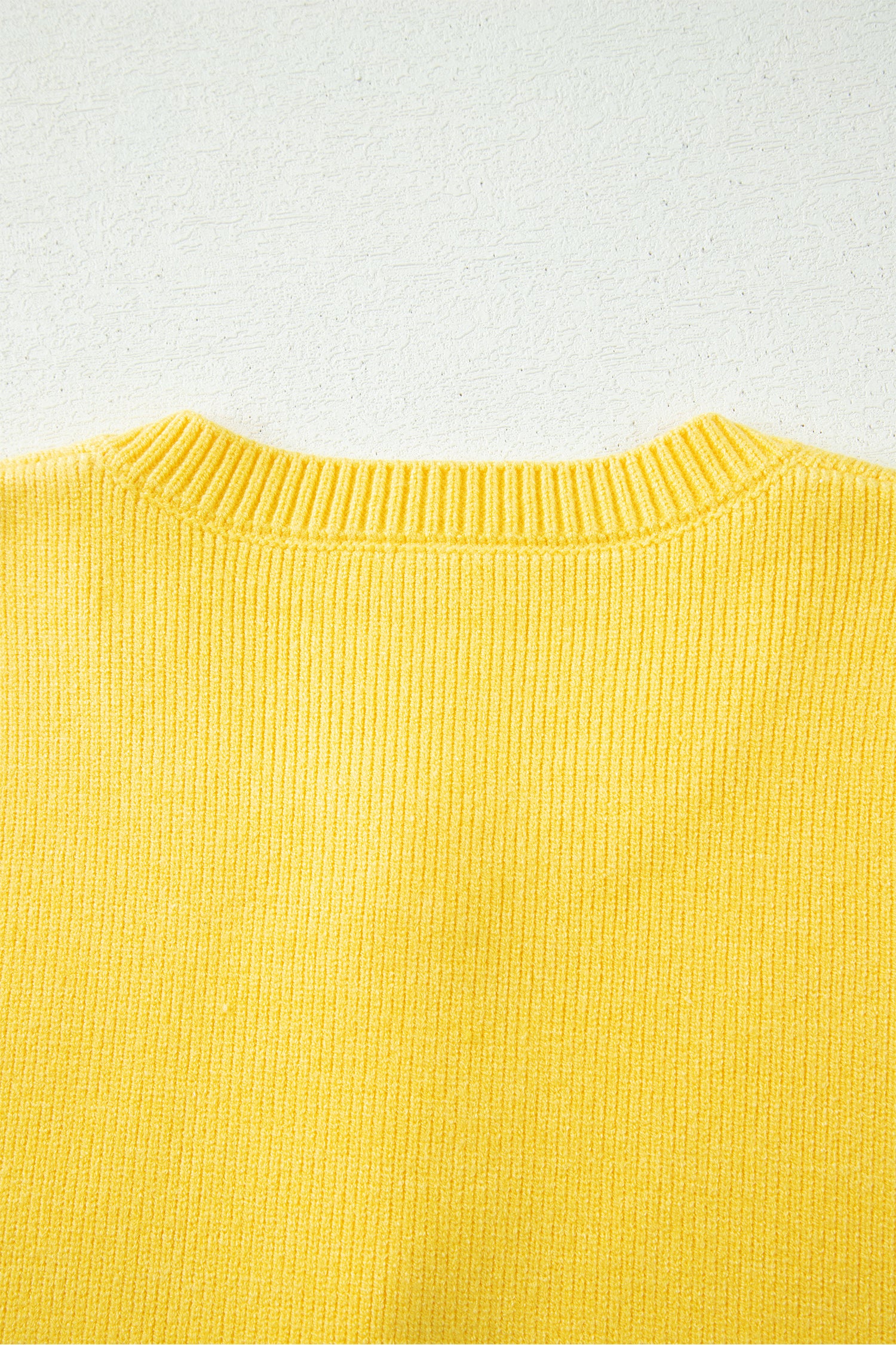White Solid Color Sleeveless Knit Button Pocketed Sweater