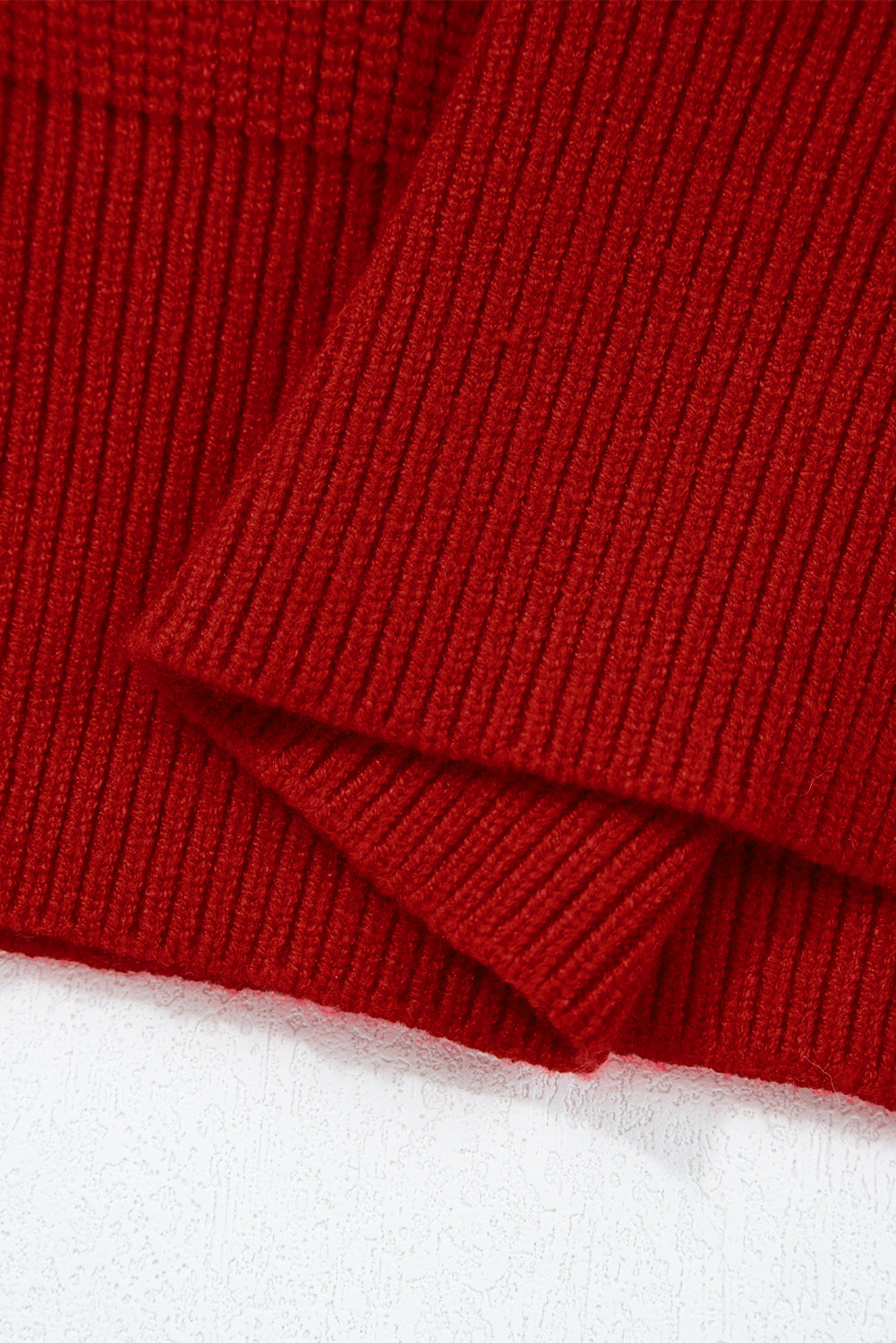 Red Lantern Sleeve Sweater With Bow Detail
