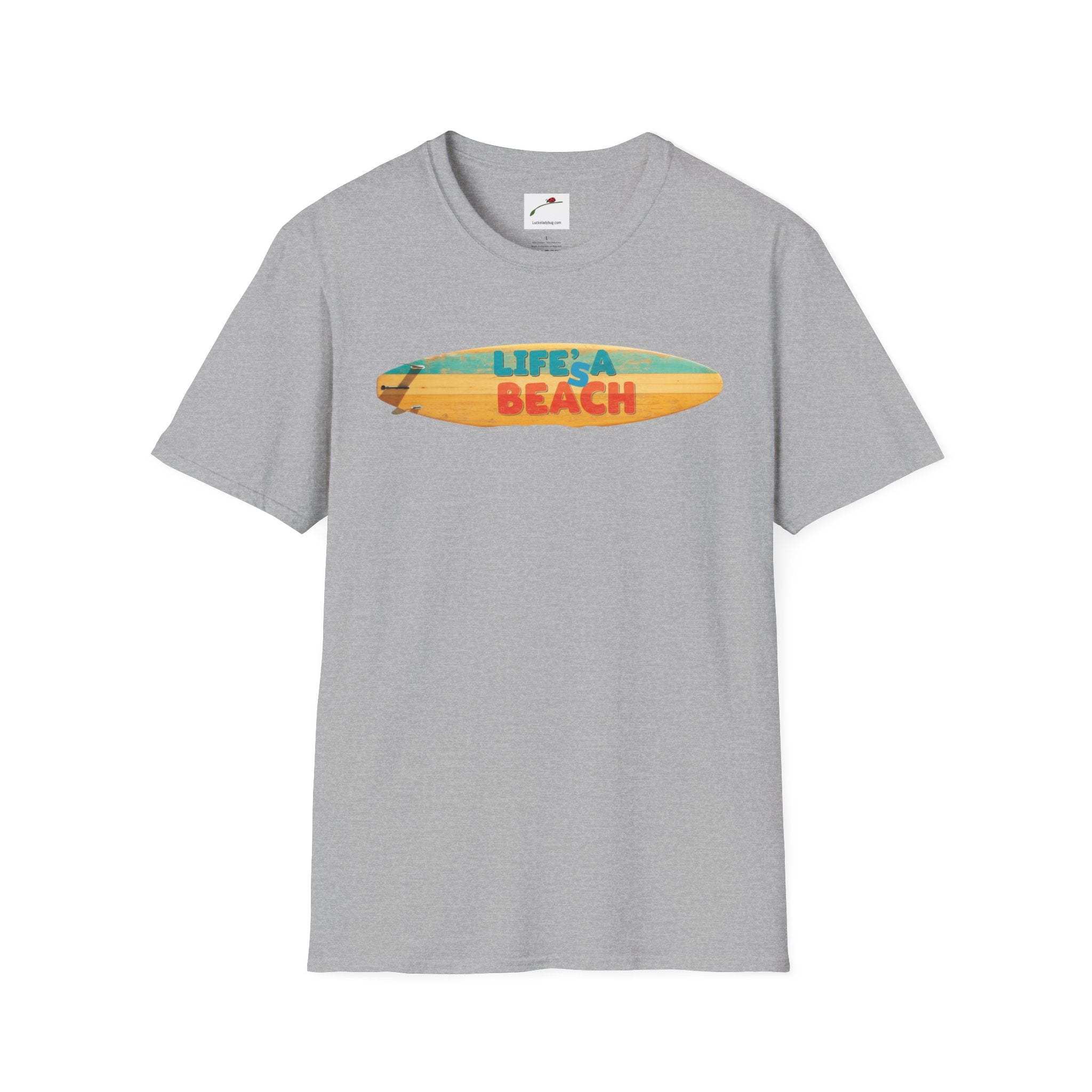 Lifes A Beach Text Stylish Summer Apparel Softstyle T-Shirt