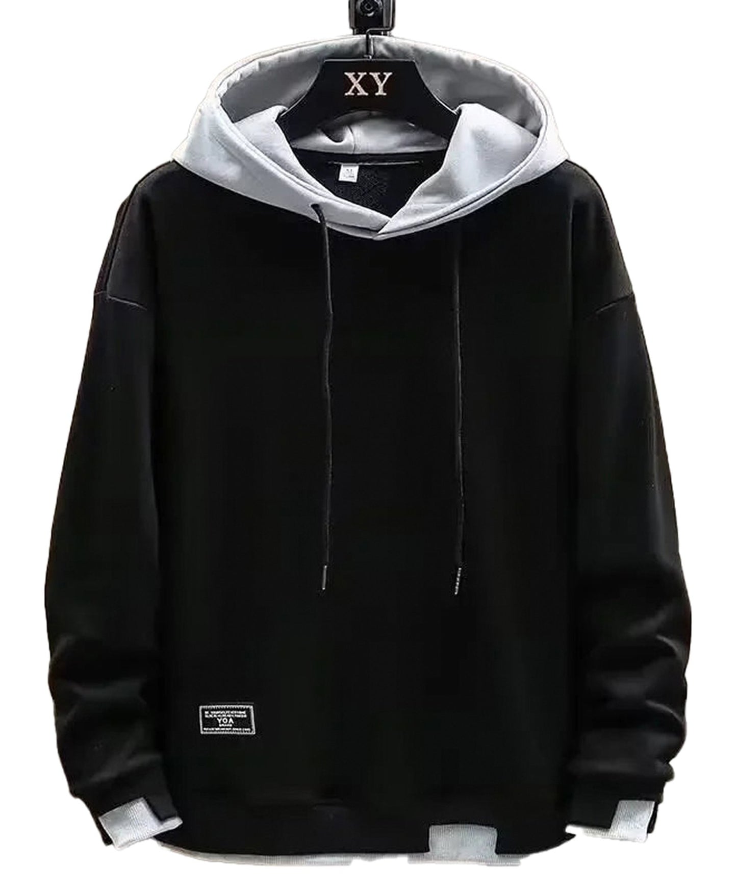 LuckeLadybug LLC 2024 mens streetwear hoodies in black with gray hoodie lining and modern design