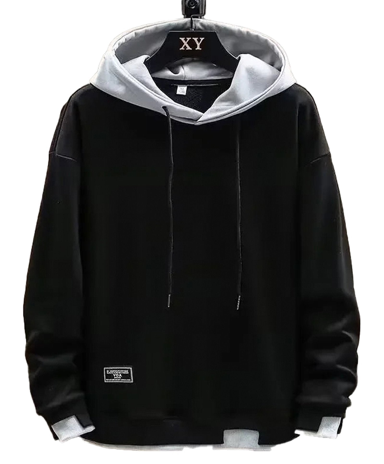LuckeLadybug LLC 2024 mens streetwear hoodies in black with gray hoodie lining and modern design