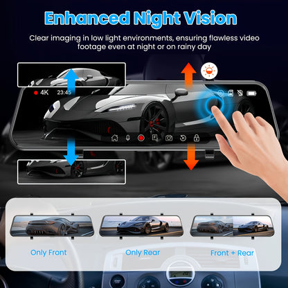 4k Mirror Dash Cam Front And Rear