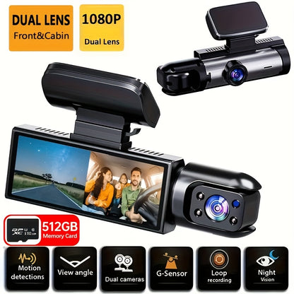 Dual Dash Cam Front And Inside 1080p