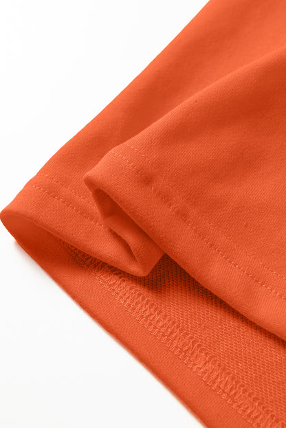 Red Varsity Sweatshirt Dress Cozy Pocketed Mini