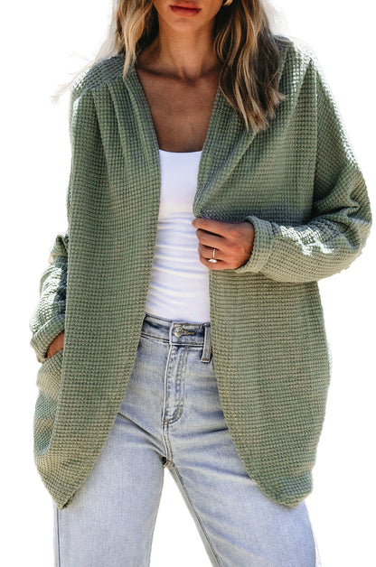 Laurel Green Waffle Knit Cardigan