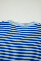 Cable Knit Cardigan Men in Striped Design