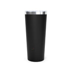 22oz coffee travel cup for moms in sleek black with silver rim by LuckeLadybug