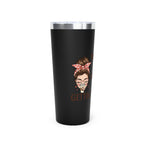22oz coffee travel cup for moms with black finish and mom-themed cartoon design