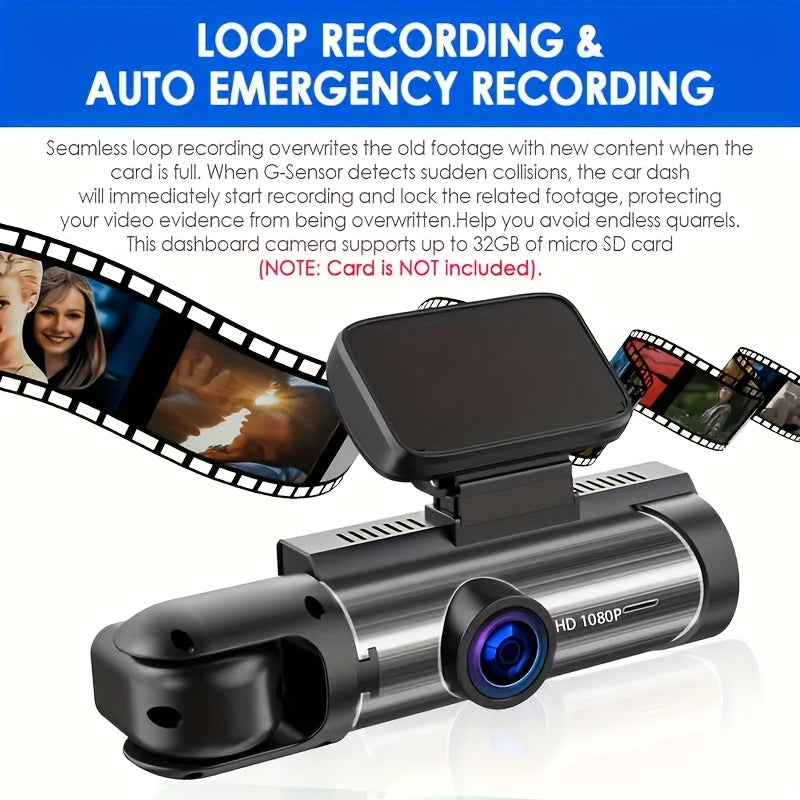 Dual Camera Dash Cam For Cars With 64gb Card