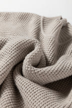 Gray Waffle Knit Sweater For Stylish Comfort
