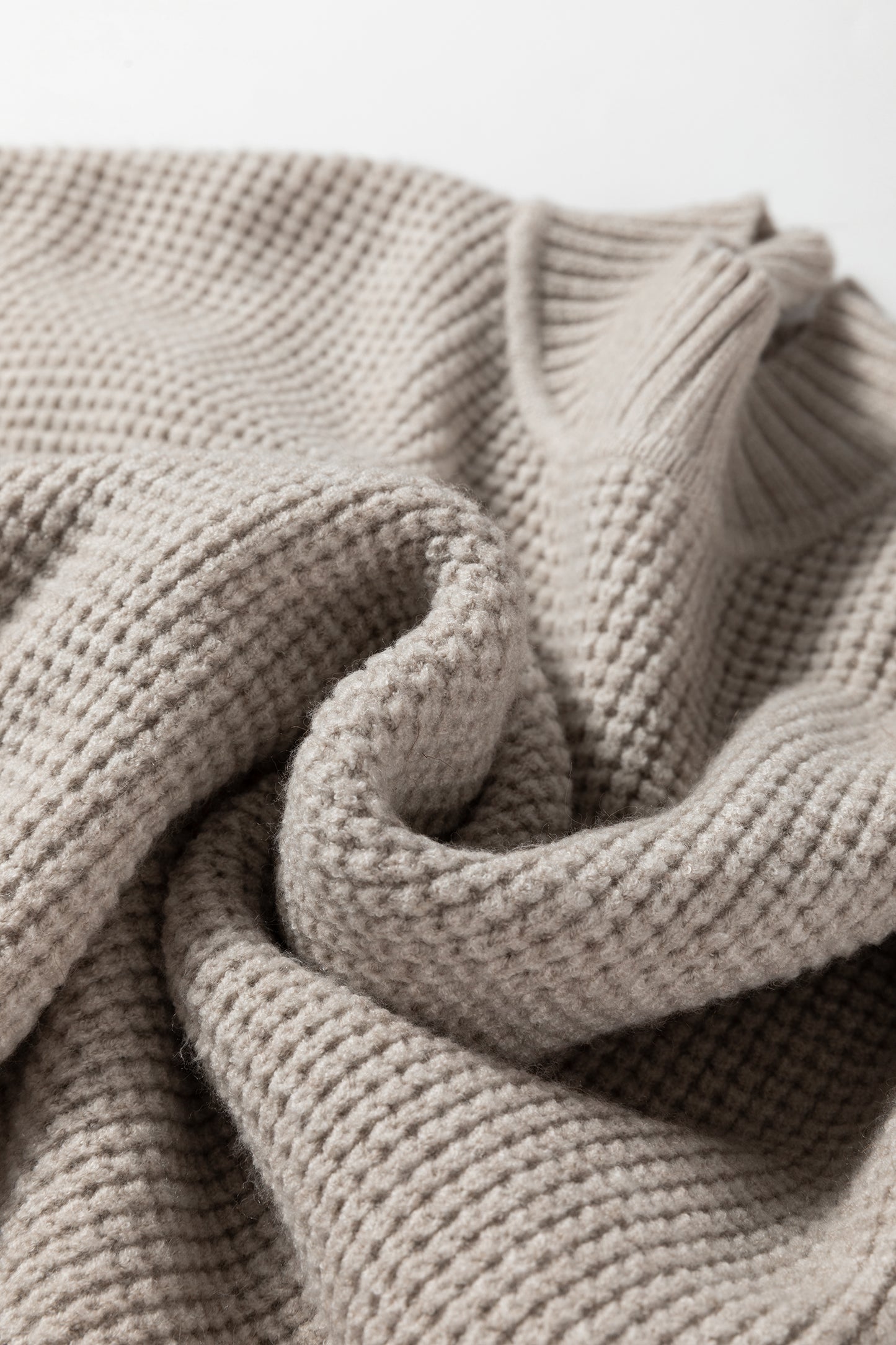 Gray Waffle Knit Sweater For Stylish Comfort