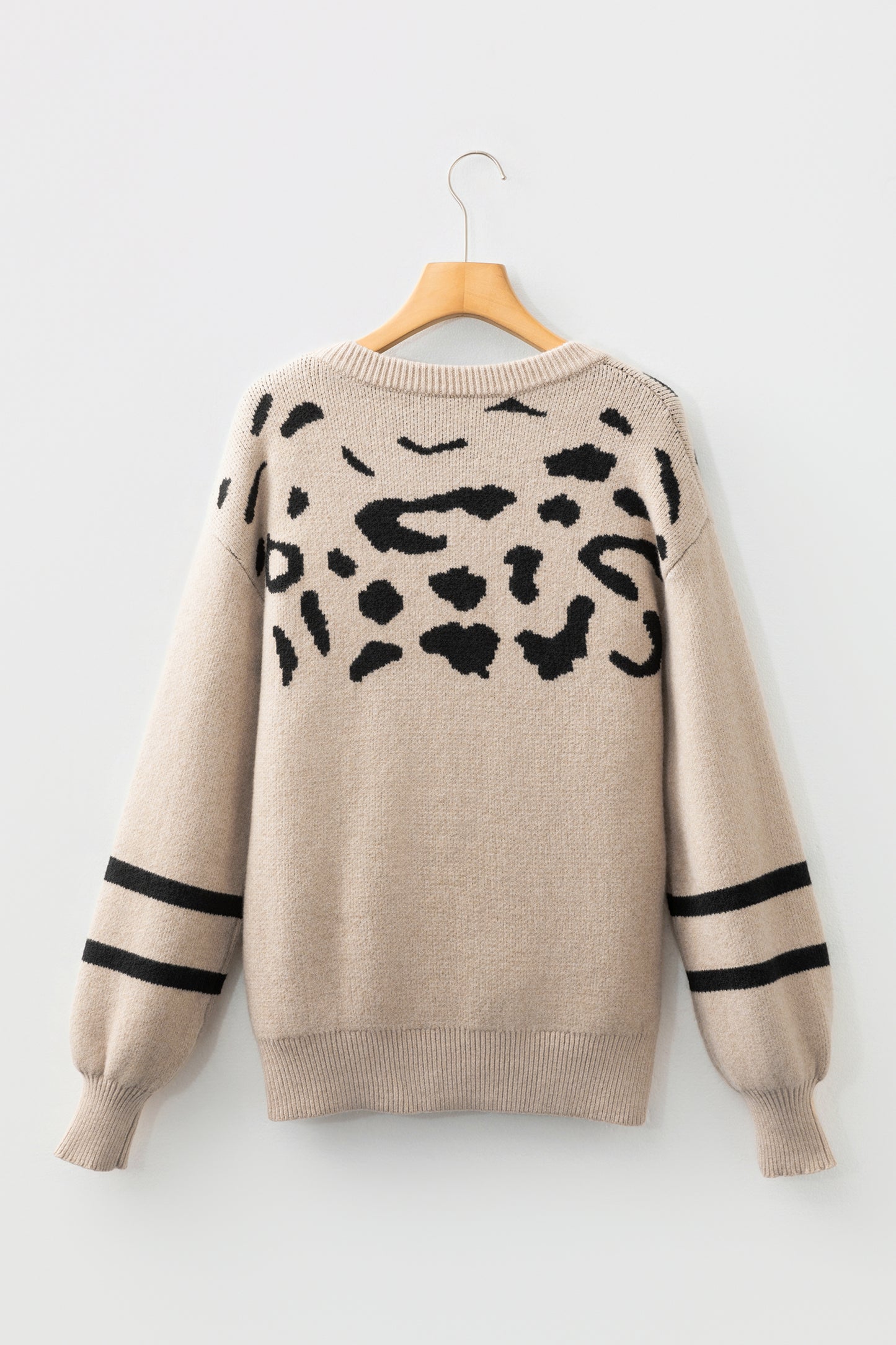 Khaki Leopard Sweater For Trendy Styles