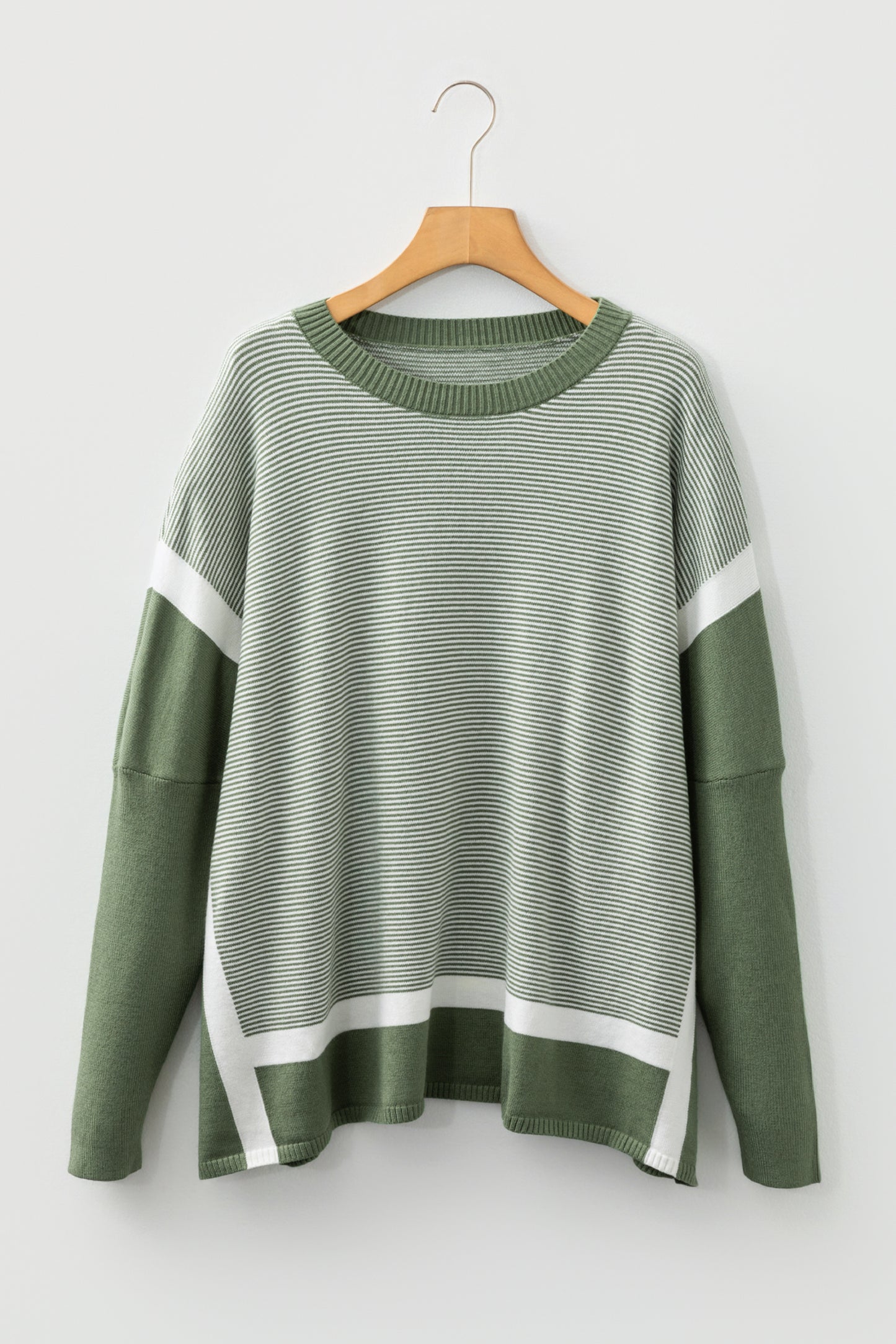 Green Stripe Oversized Sweater