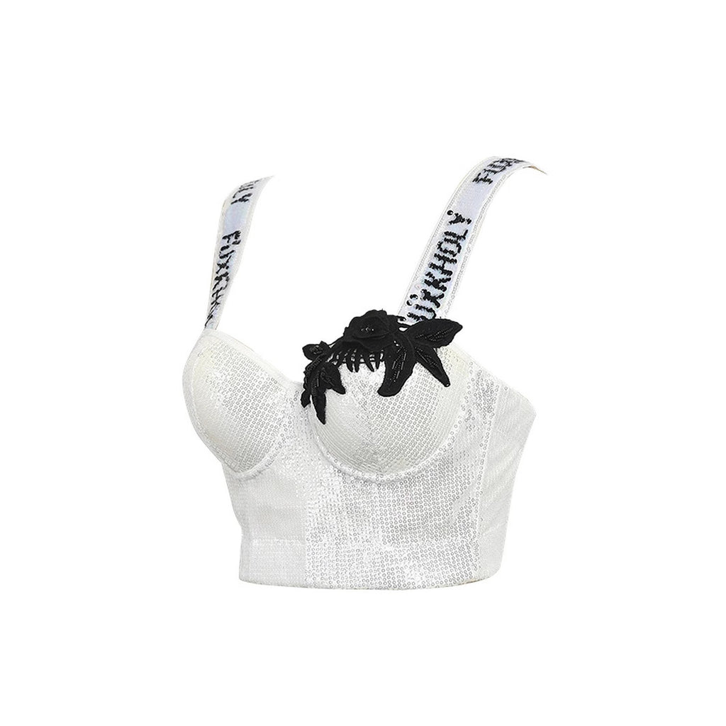 Corset Boned Sequin Top for Stylish Wear