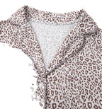 White Leopard Print Pajama Set For Comfort