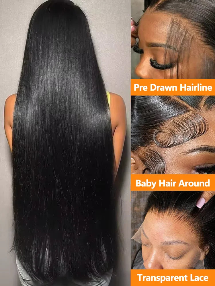 LuckeLadybug 250 density HD lace frontal wig with pre drawn hairline and baby hair around for a natural look