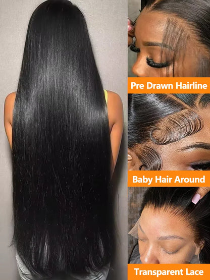 LuckeLadybug 250 density HD lace frontal wig with pre drawn hairline and baby hair around for a natural look