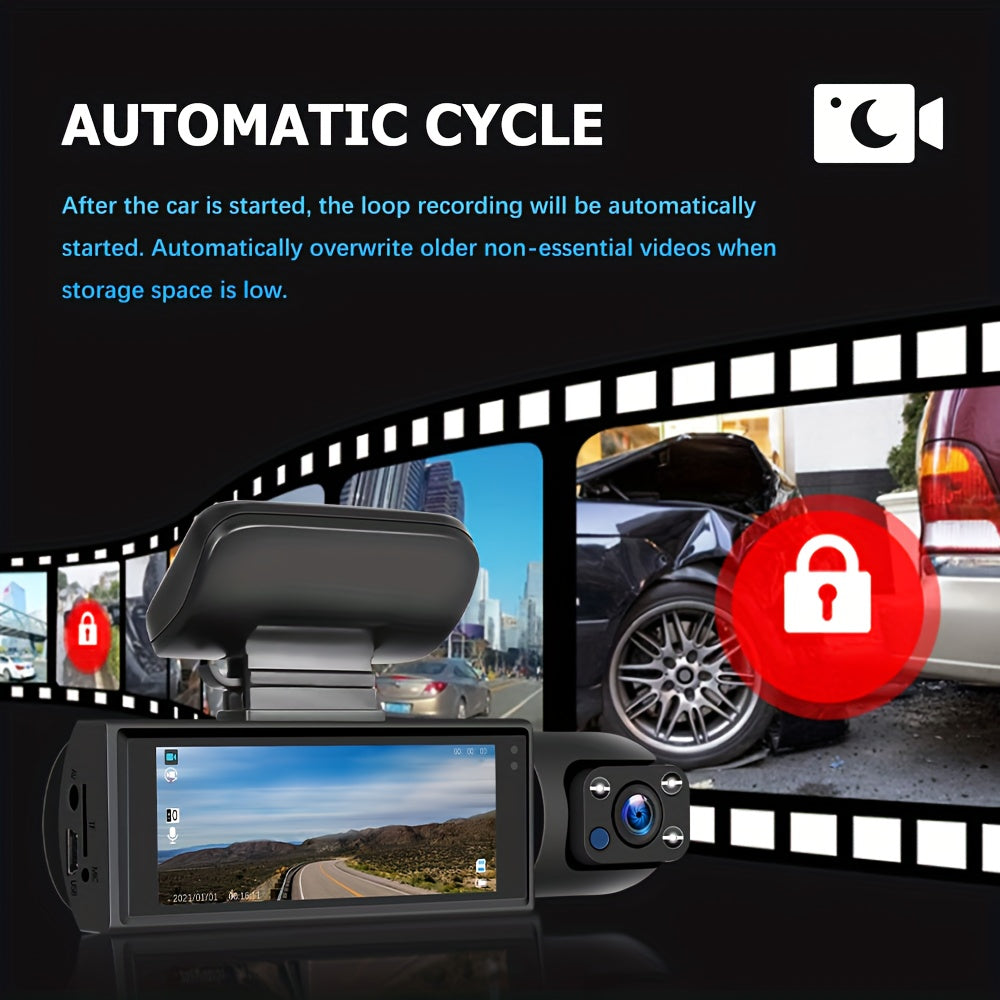 Dual Dash Cam With Night Vision 1080p