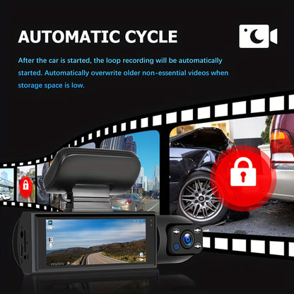 Dual Dash Cam With Night Vision 1080p