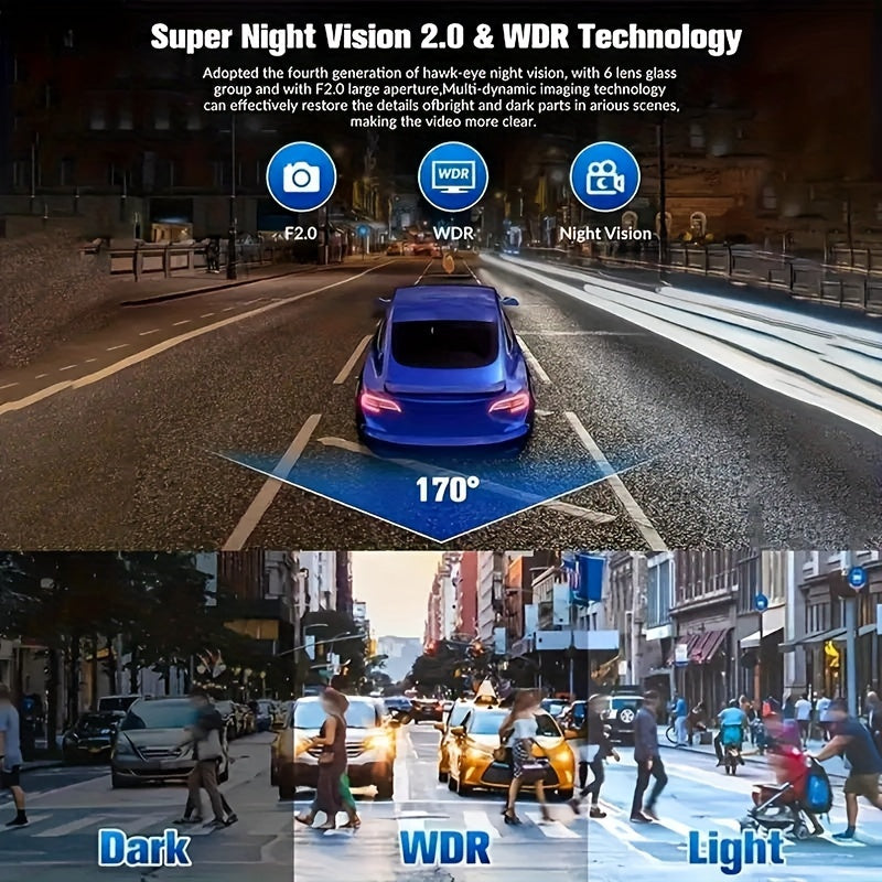 3 Channel Dash Cam With Night Vision