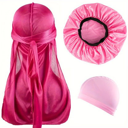 Satin Durag And Bonnet Set Red Edition