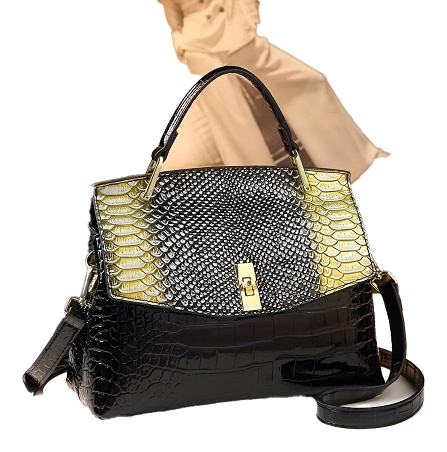 Luxury Womens Crocodile Pattern Bag