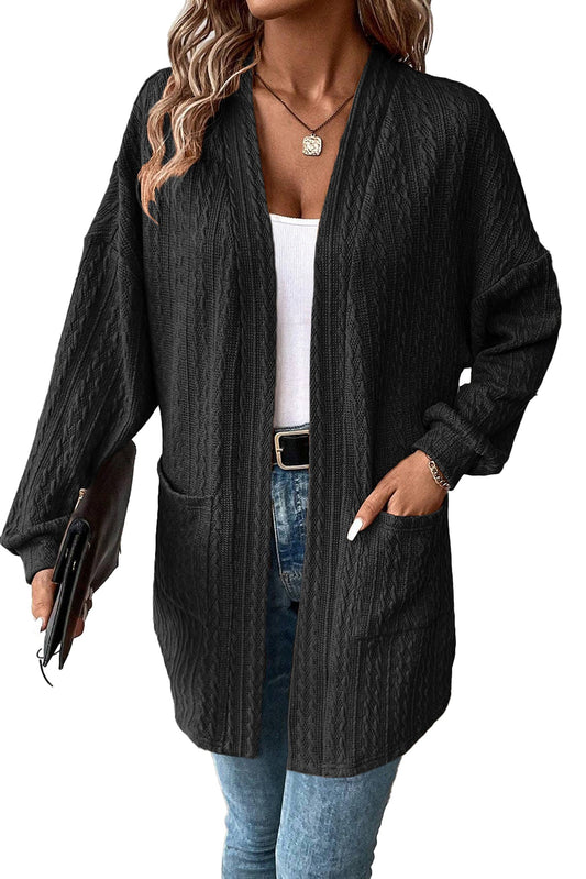 Chestnut Knit Cardigan With Pockets