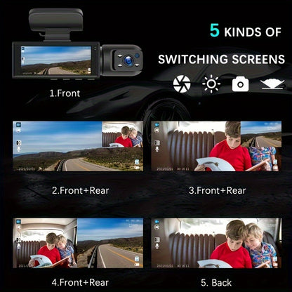 1080p Dual Camera Dash Cam With Night Vision