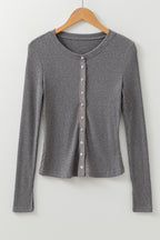 Ribbed Knit Slim Cardigan Trendy Layering