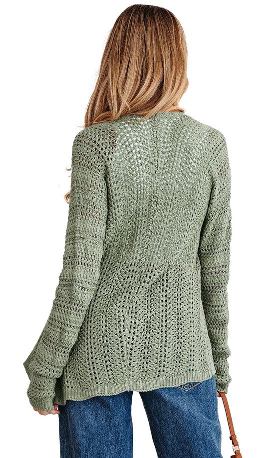 Green Scalloped Edge Cardigan