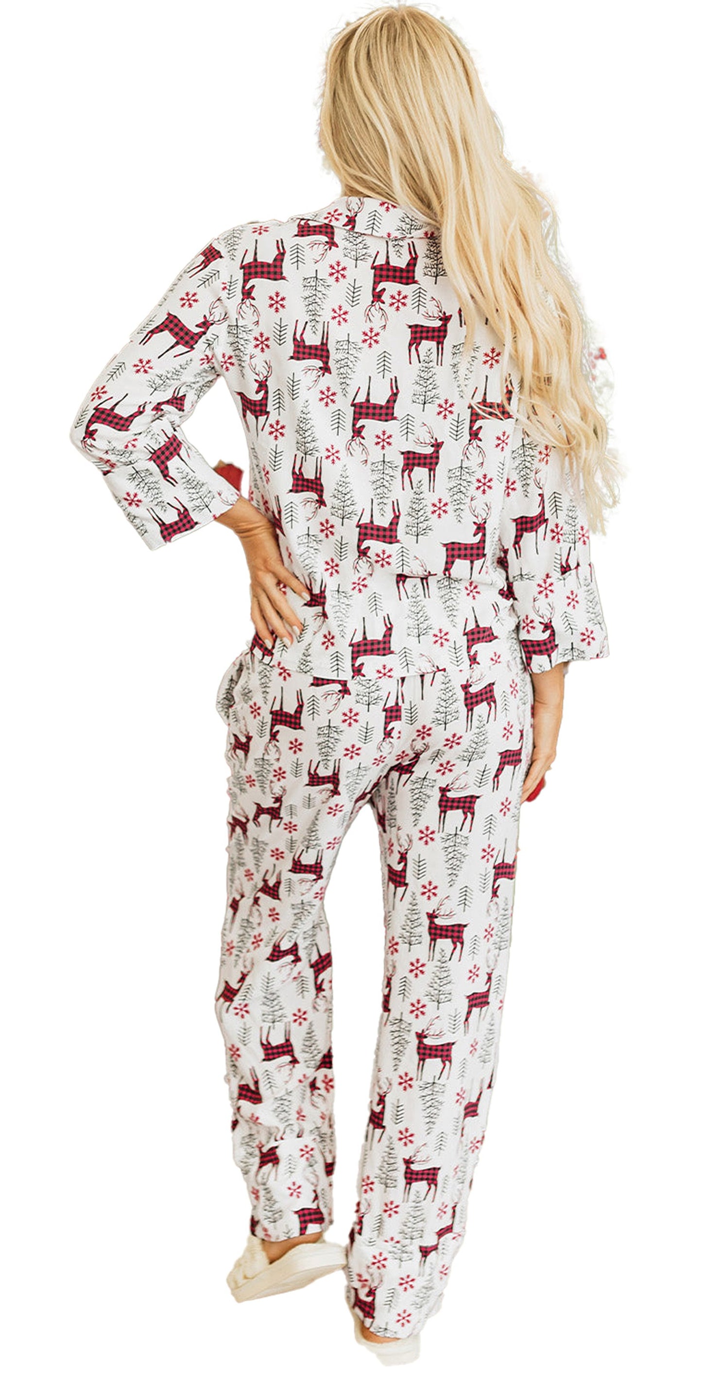 White Christmas Pajama Set For Cozy Nights