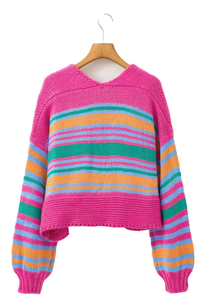 Colorful Puff Sleeve Cardigan