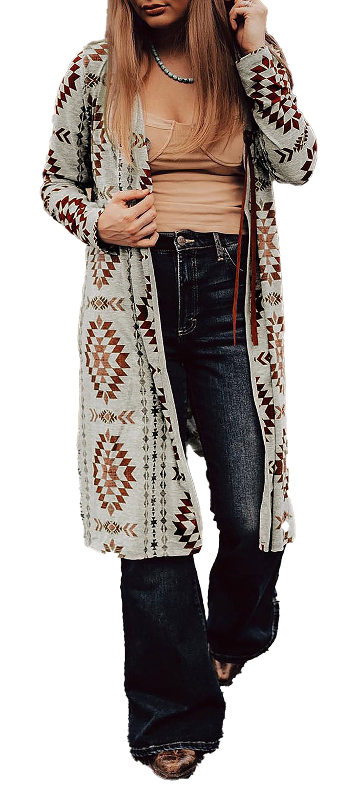 Brown Aztec Cardigan For Women