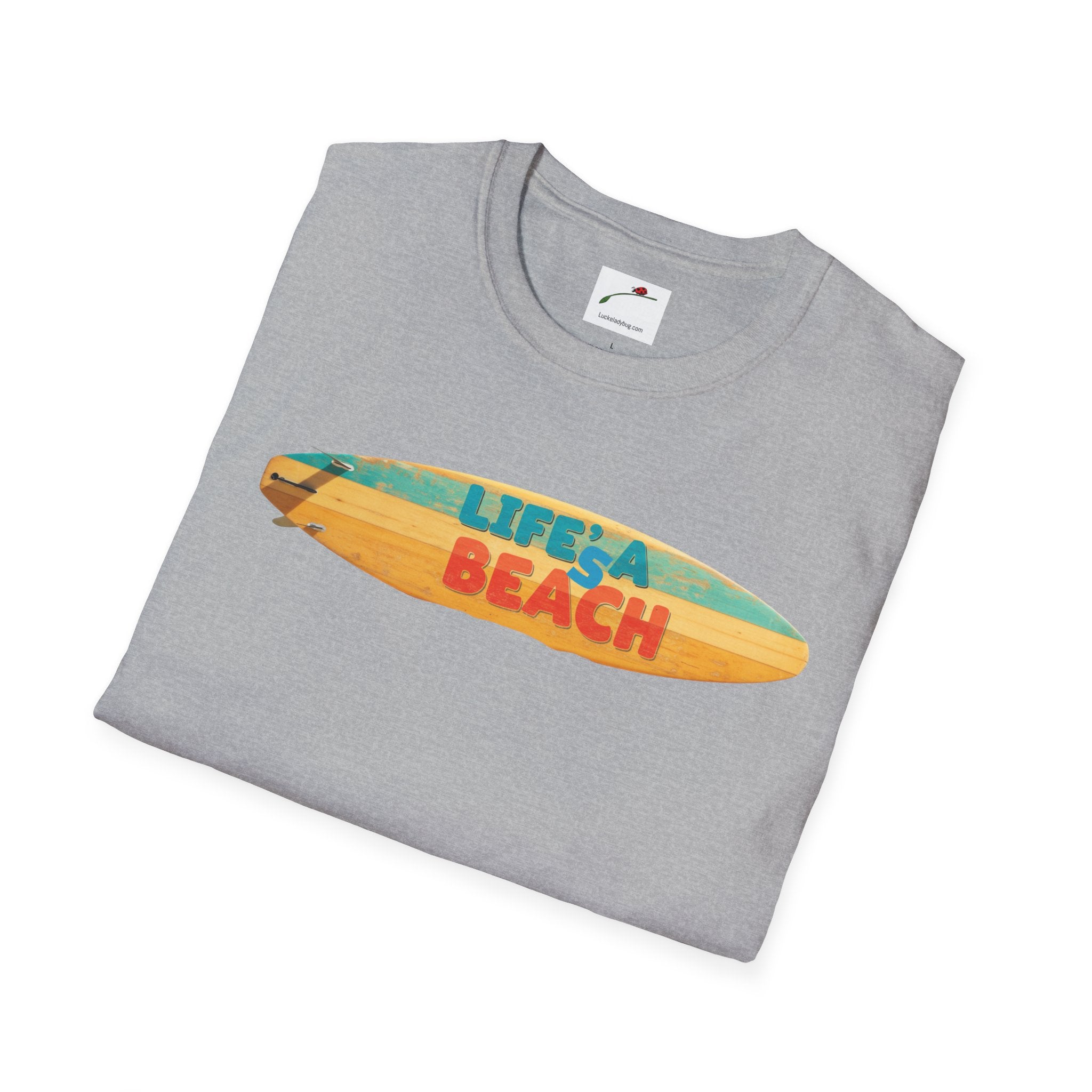 Lifes A Beach Text Stylish Summer Apparel Softstyle T-Shirt