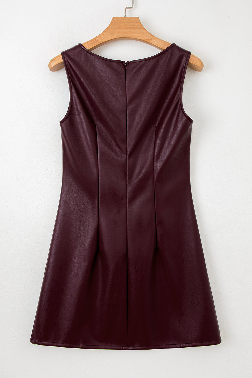 Vegan Leather Mini Dress Sleeveless A-Line
