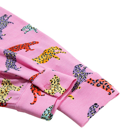 Pink Cheetah Print Pajama Set For Comfort
