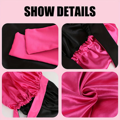 Double Layered Satin Sleep Bonnet With Bow