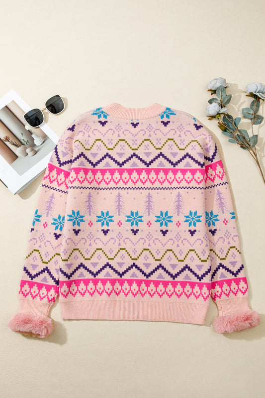 Multicolour Ethnic Christmas Sweater